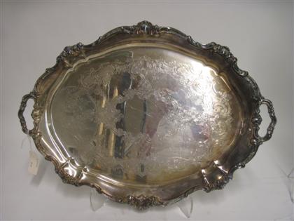 Appraisal: Gorham silver plate serving trayWith a wide scalloped edge marked