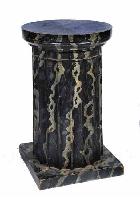 Appraisal: A FAUX MARBLE DISPLAY COLUMN with square base and fluted