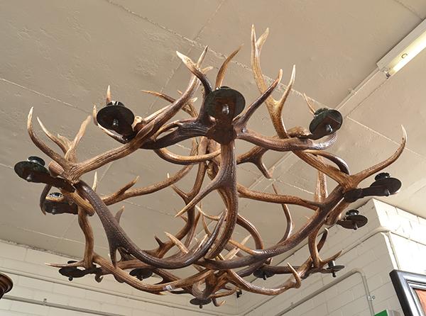 Appraisal: A FALLOW ANTLER CHANDELIER with an openwork body constructed from