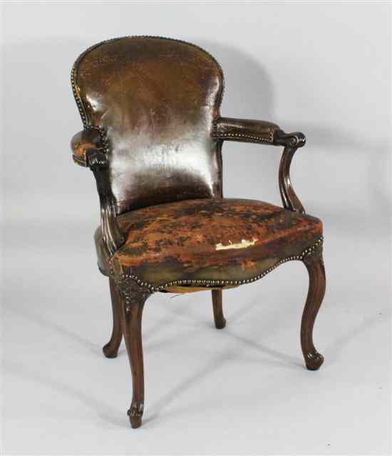 Appraisal: A George III mahogany and upholstered armchair c in the