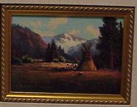 Appraisal: Heinie Hartwig American b oil on board native American encampment