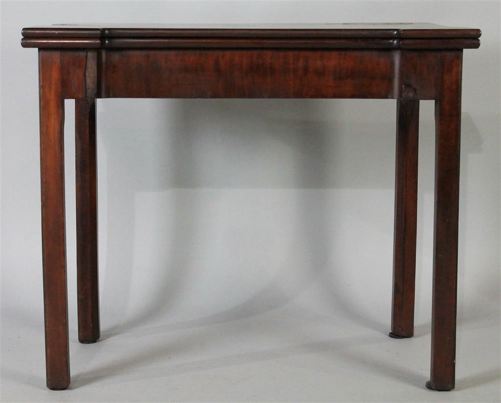 Appraisal: GEORGIAN STYLE MAHOGANY FLIP TOP GAMES TABLE having a hinged