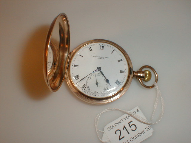 Appraisal: A ct gold cased full hunter pocket watch dial signed