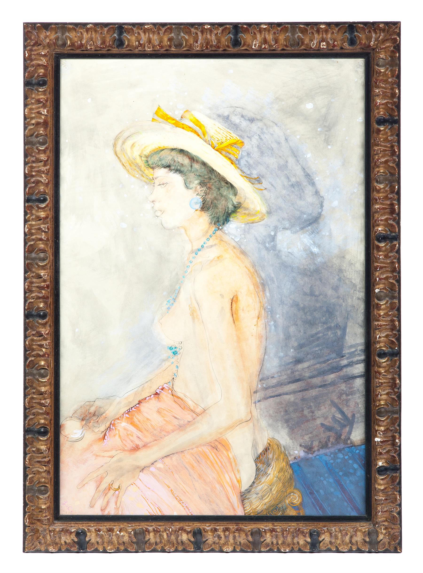 Appraisal: NUDE BY LILY CUSHING NEW YORK - Watercolor on paper