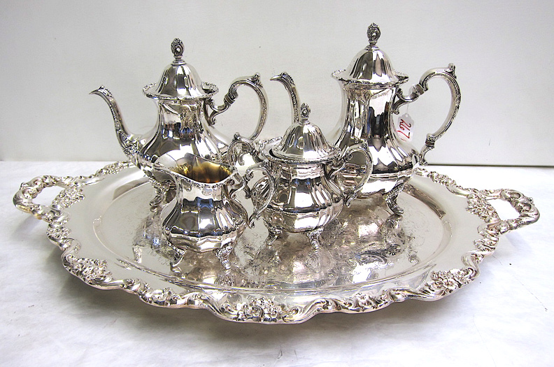 Appraisal: TOWLE SILVER PLATED COFFEE TEA SET A TRAY five pieces