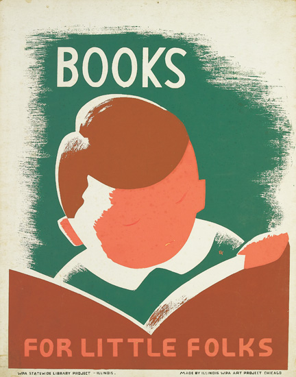 Appraisal: DESIGNER UNKNOWN BOOKS READING WPA Group of posters Circa Sizes