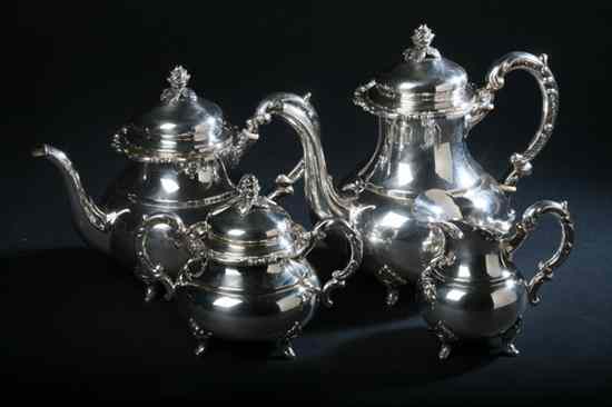 Appraisal: FOUR-PIECE STERLING SILVER TEA AND COFFEE SERVICE marked Sterling Comprising