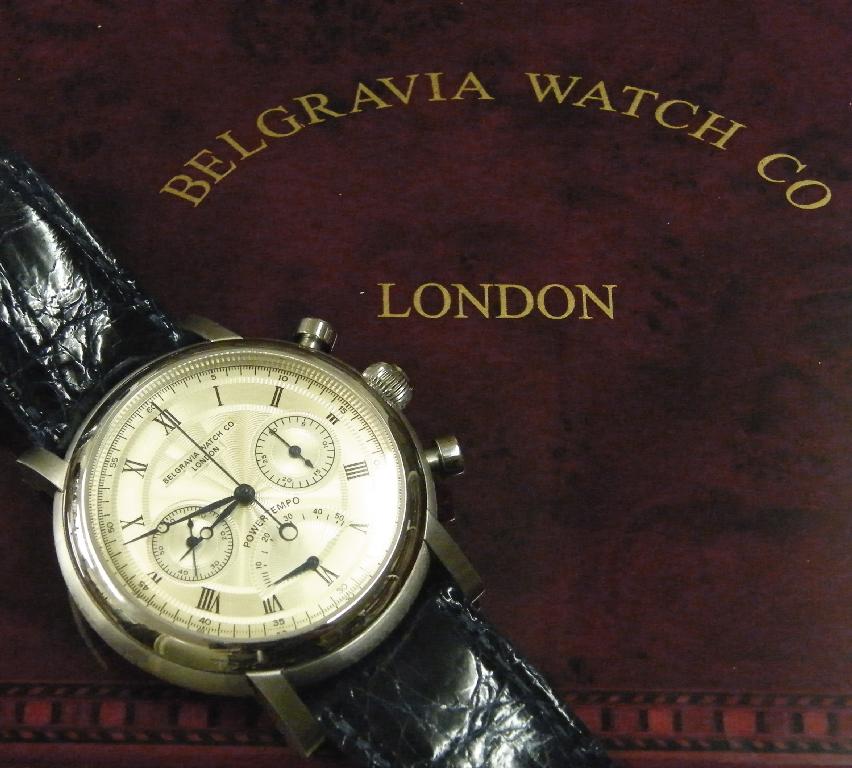 Appraisal: Belgravia Watch Co Powertempo chronograph stainless steel gentleman's wristwatch the