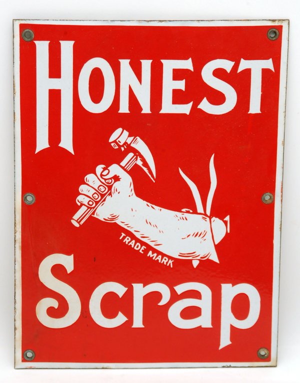 Appraisal: Honest Scrap tobacco sign early th century porcelain on metal