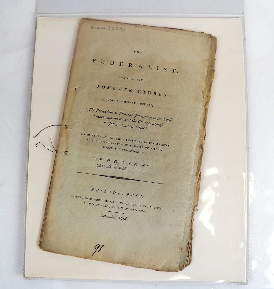 Appraisal: The Federalist November The Federalist containing some structuctures under the