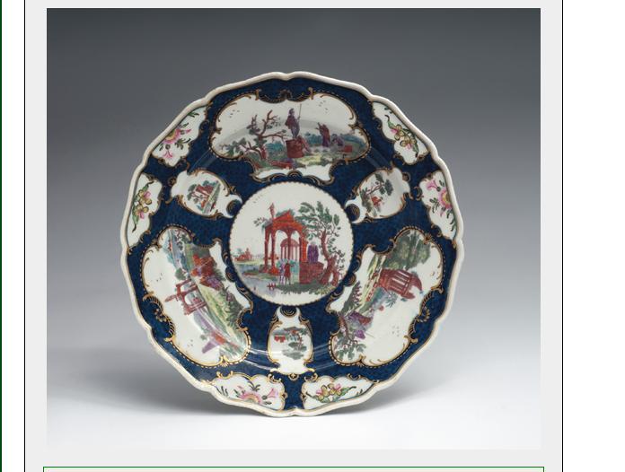 Appraisal: RARE WORCESTER PORCELAIN TRANSFER-PRINTED AND COLORED BLUE-SCALE PLATE - Diameter