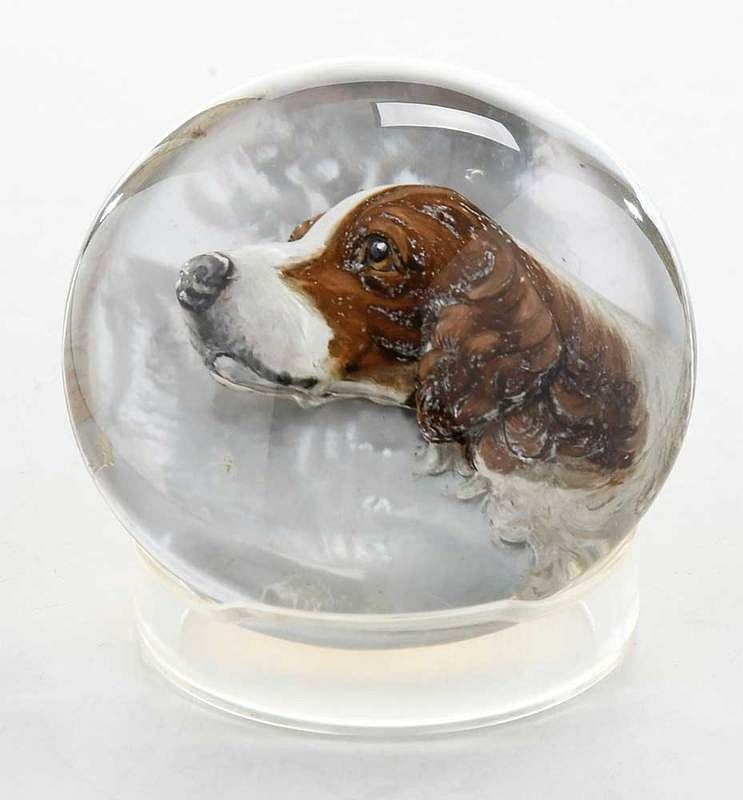 Appraisal: Rare Large Essex Crystal Spaniel British late th century large