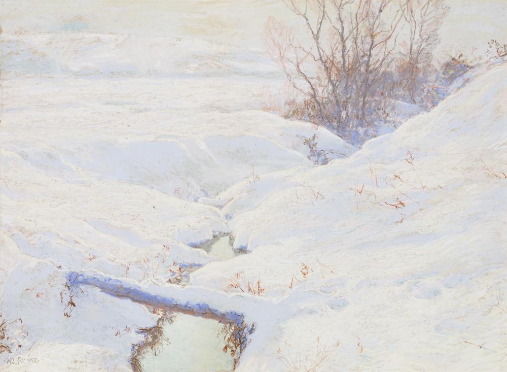 Appraisal: WALTER LAUNT PALMER American - Snowy River Bed mixed media