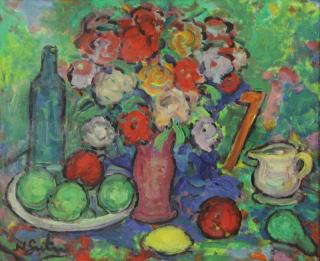 Appraisal: GUTMAN Nathan Oil on Canvas Still Life Signed lower right