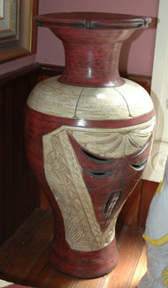 Appraisal: A LARGE PAIR OF CERAMIC URNS