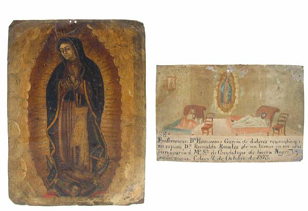 Appraisal: A retablo dated height in width in height of Madonna