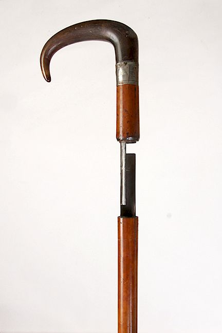 Appraisal: Crook Horn Gun Cane Ca - Crook horn handle gun