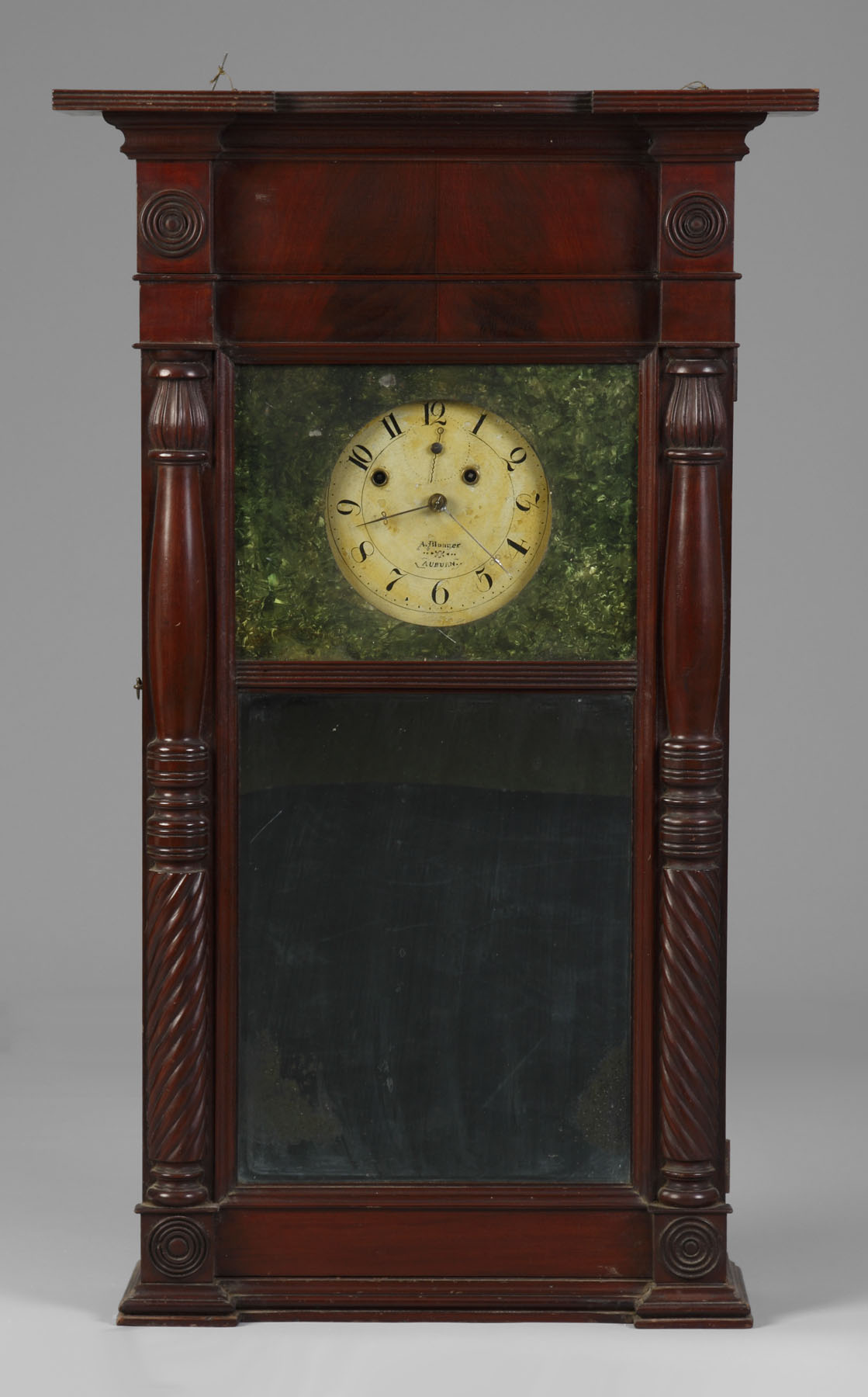 Appraisal: Asa Munger New York State Shelf Clock Carved mahogany case