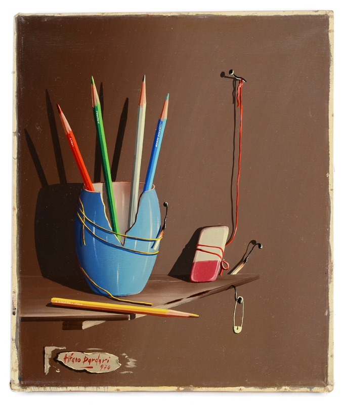 Appraisal: DARDARI Alfano Italian - Trompe L'oeil Still Life with Colored