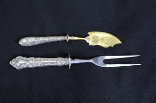 Appraisal: Small Serving Knife Sterling Handle Carving Fork Small Serving Knife