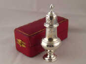 Appraisal: A silver sugar caster in presentation box London wt g