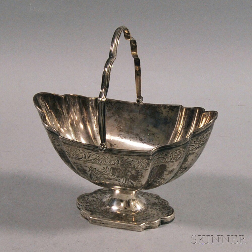 Appraisal: George III Silver Sugar Basket London London Henry Chawner maker