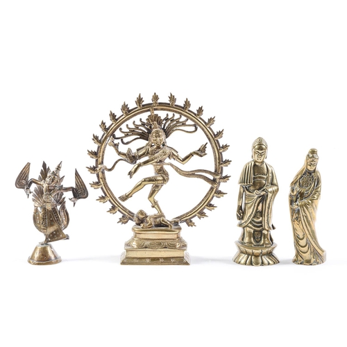 Appraisal: An Indian brass sculpture of Shiva Nataraja another Indian brass