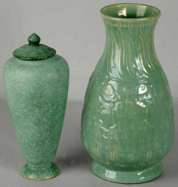 Appraisal: Lot of Green Pottery Pieces Description Includes one very large