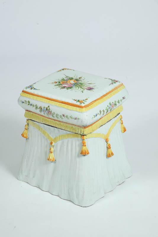 Appraisal: GARDEN SEAT Ceramic in the form of an ottoman with