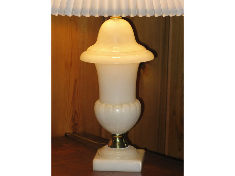 Appraisal: Alabaster Table Lamp mid th c urn form on square