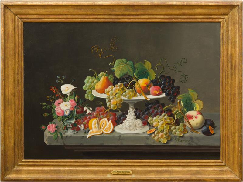 Appraisal: ATTRIBUTED TO SEVERIN ROESEN c - STILL LIFE WITH FRUIT