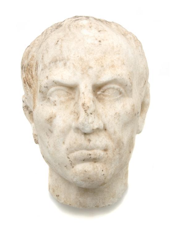 Appraisal: A Carved Marble Bust After the Antique depicting Julius Ceasar