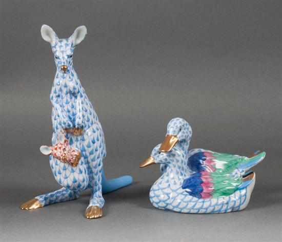 Appraisal: Herend porcelain figure of a mother kangaroo and joey and