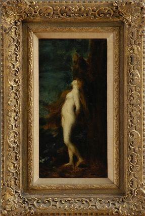 Appraisal: JEAN-JACQUES HENNER - STANDING FEMALE NUDE Oil on board x