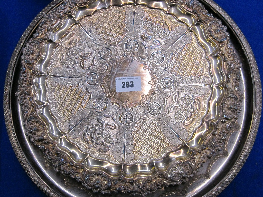 Appraisal: Lot comprising two EP salvers