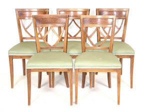 Appraisal: A set of five elm dining chairs th century the