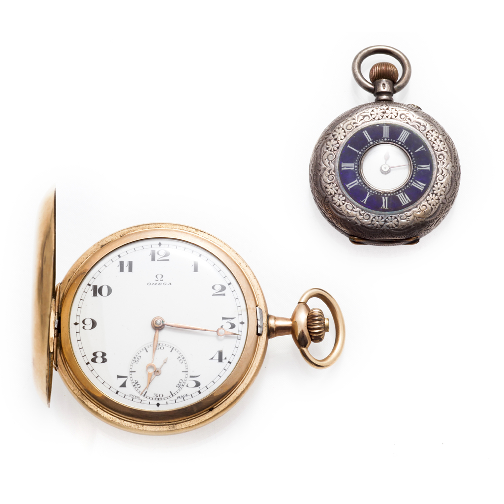 Appraisal: OMEGA - A gentleman's gold plated pocket watch white enamel