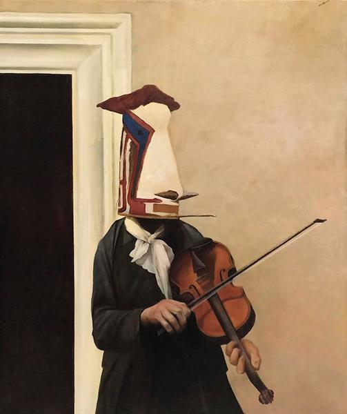 Appraisal: BRYAN WESTWOOD - Violinist oil on canvas signed upper right