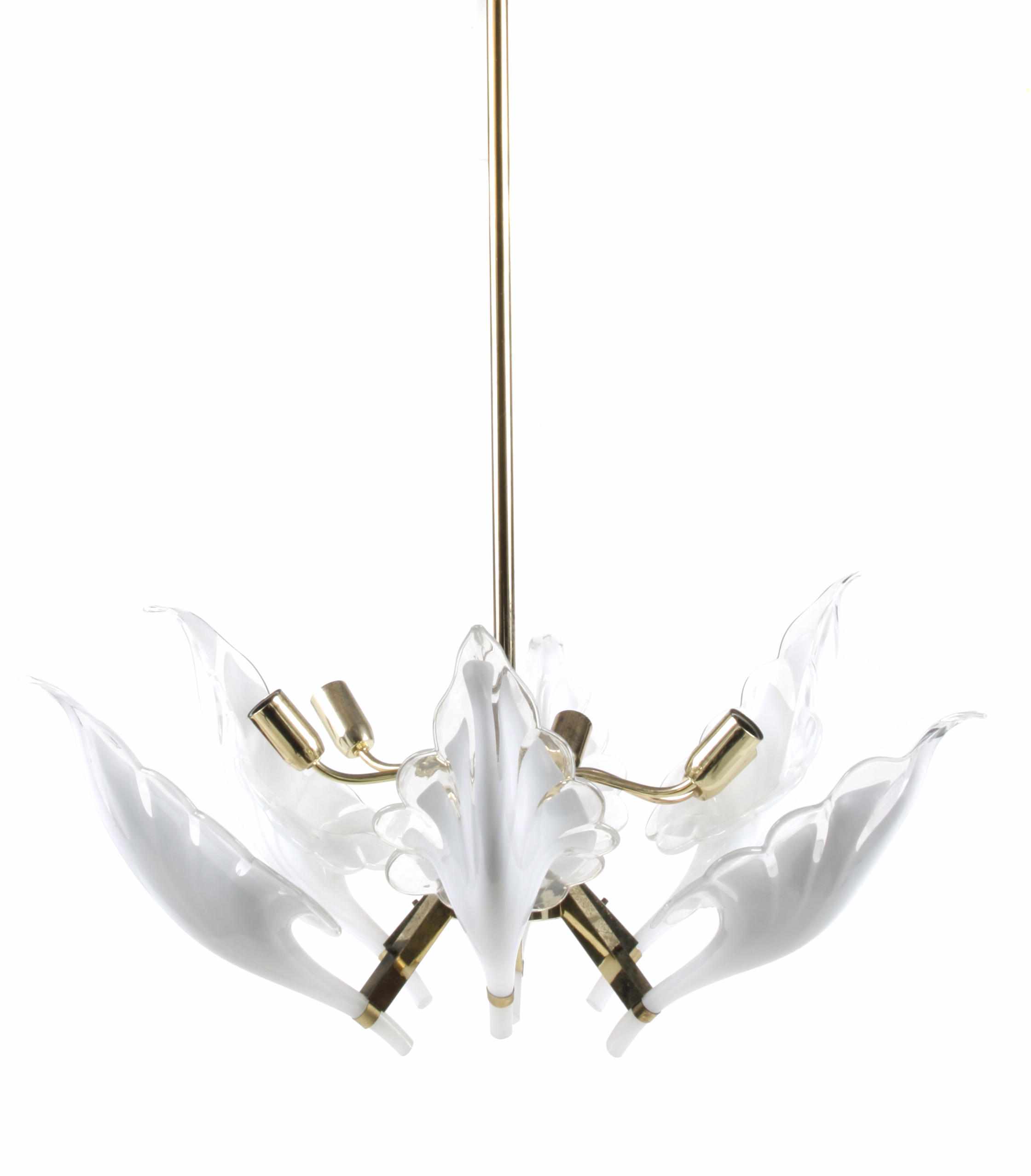 Appraisal: A Murano brass and glass six light chandelier height in