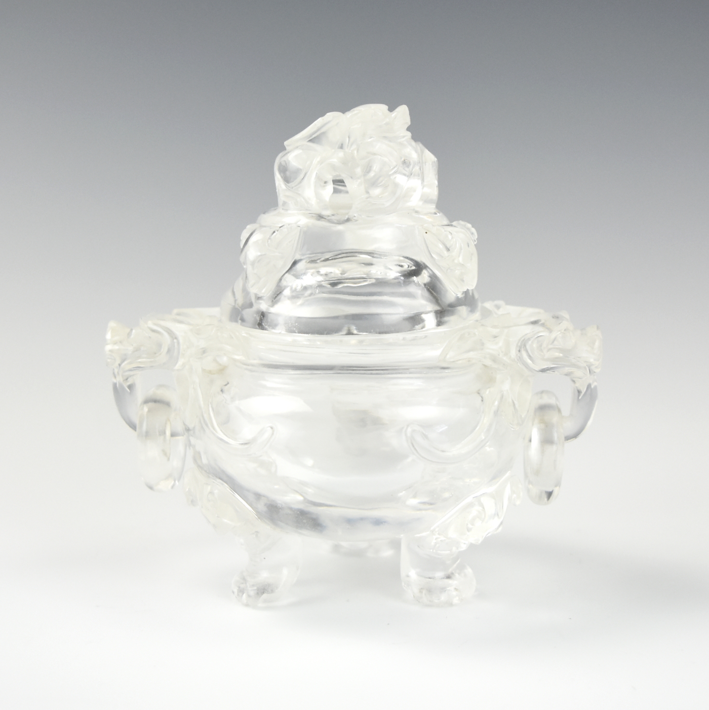 Appraisal: CHINESE CRYSTAL CENSER AND COVER TH C Chinese th C