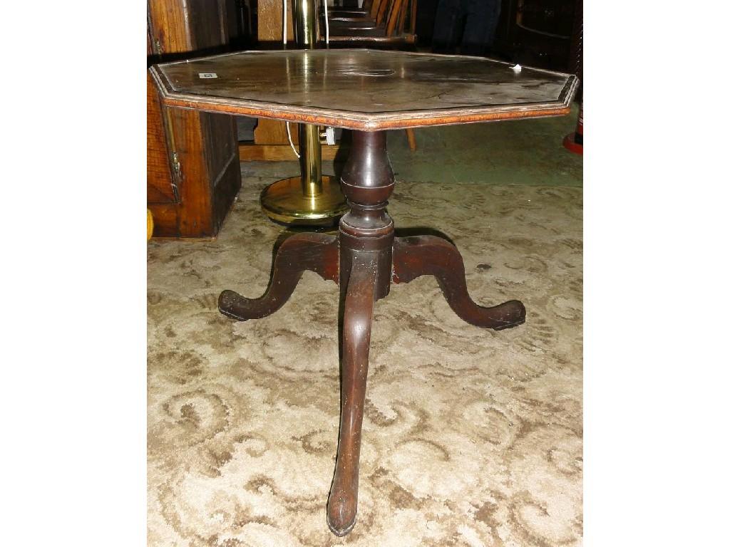 Appraisal: A Georgian mahogany occasional table of octagonal form raised on