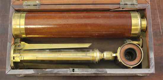 Appraisal: An early th century lacquered brass four drawer telescope by