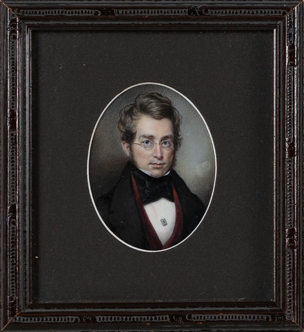 Appraisal: MINIATURE PORTRAIT OF A GENTLEMAN TH CENTURY LENGTH FRAMED X