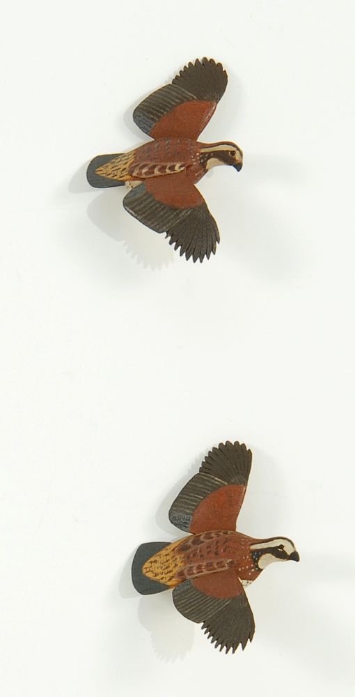 Appraisal: PAIR OF BOBWHITE QUAIL In flying form By A J