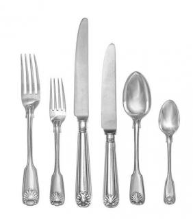 Appraisal: A Victorian Silver Flatware Service Various Makers Shell Fiddle and