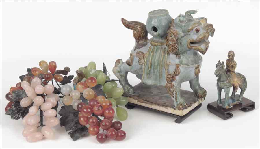 Appraisal: GLAZED CERAMIC FOO DOG Together with a glazed ceramic horse