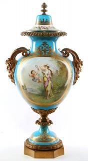 Appraisal: A GOOD ORMOLU-MOUNTED SEVRES STYLE VASE SIGNED BERTREN A nice