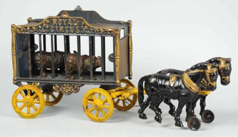 Appraisal: Cast Iron Hubley Horse-Drawn Royal Circus Wagon American Large size