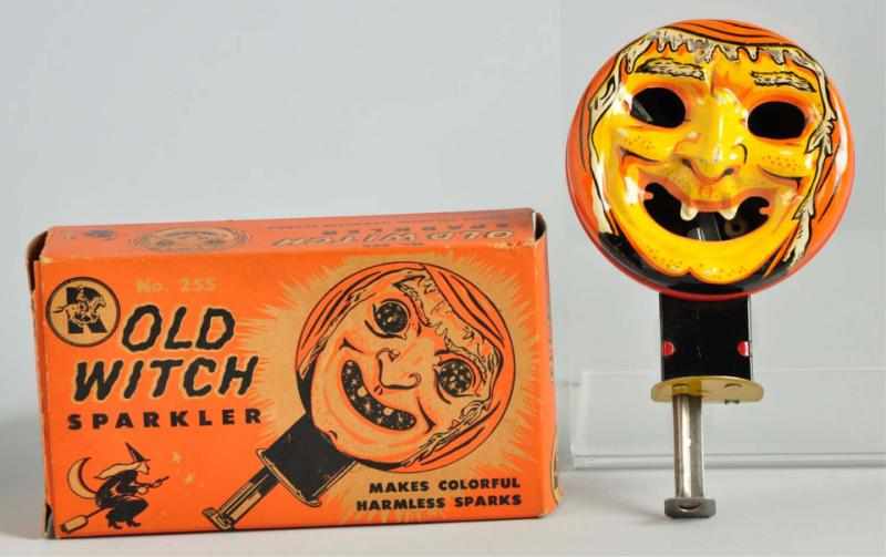 Appraisal: Halloween Old Witch Sparkler Description Includes original box Has celluloid