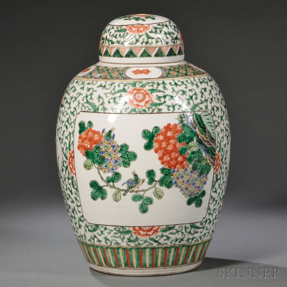 Appraisal: Famille Verte Baluster Vase China th early th century an